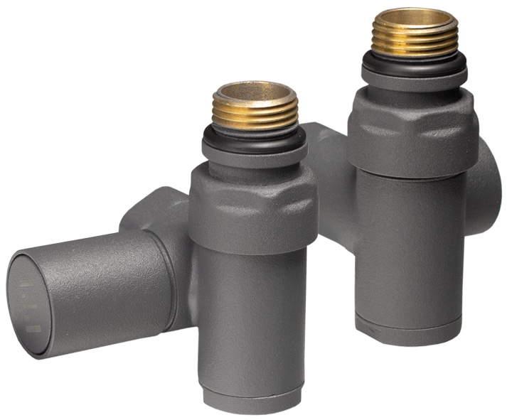 Ideale 1/2"x1/2" антрацит - фото 2 Комплект кранів під ТЕН Ideale 1/2"x1/2" антрацит ціна 1571 грн - фотографія 2