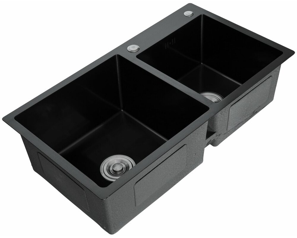 в продаже Кухонная мойка Valeso Handmade HDB 78x43 PVD черная - фото 3