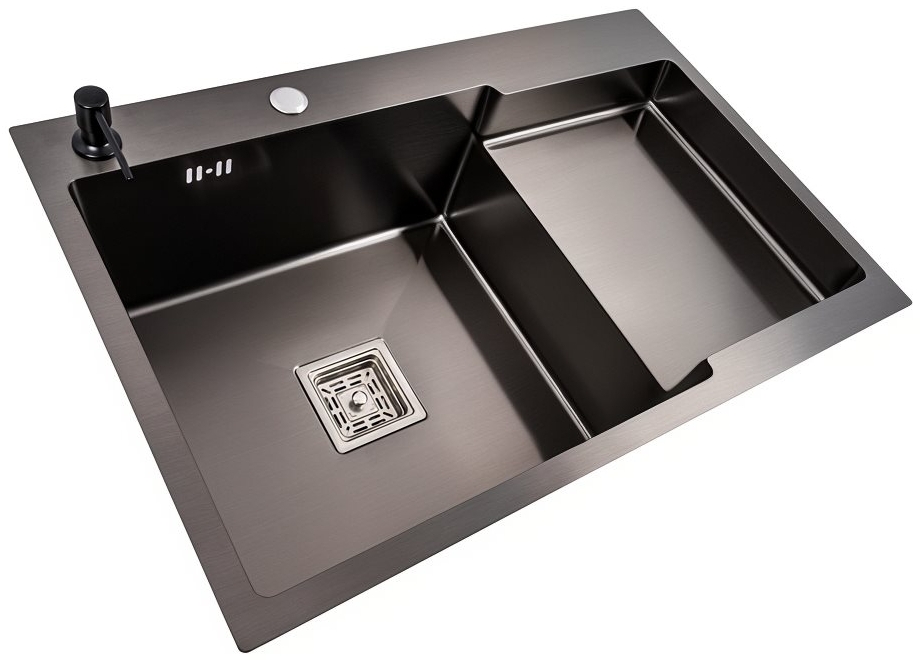 Кухонная мойка Valeso Handmade 78x50C L PVD черная цена 6242 грн - фотография 2