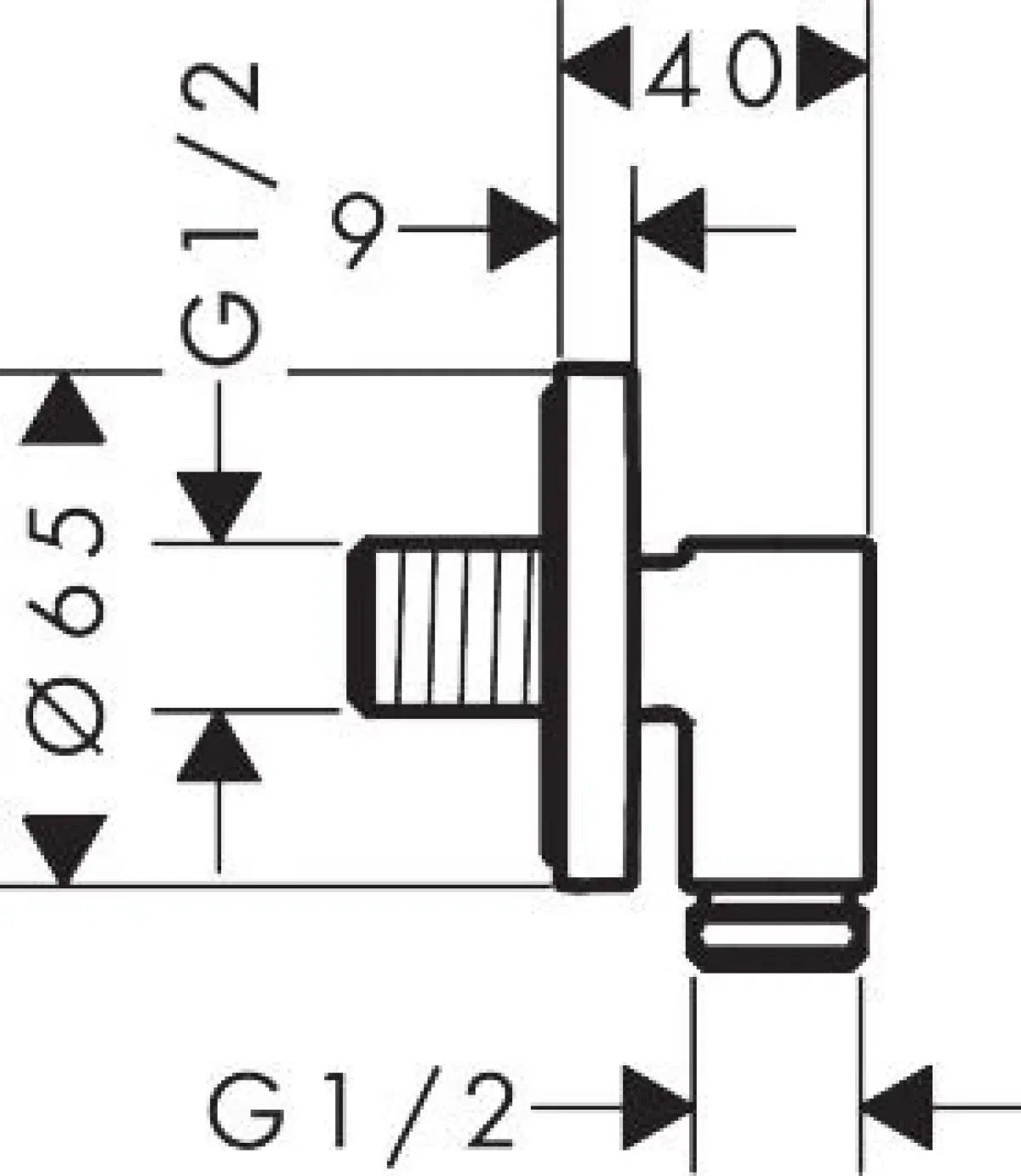 Hansgrohe FixFit Fine E Polished Gold Optic 28883990 Габаритні розміри