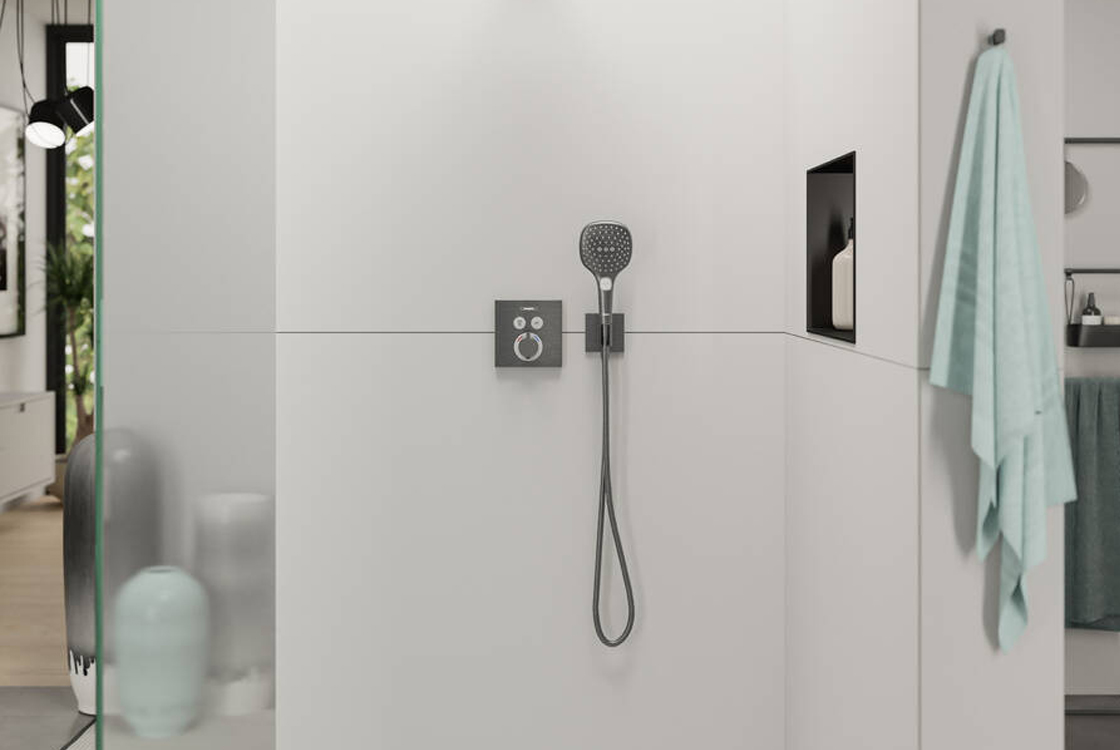 Шланговое під'єднання Hansgrohe FixFit Porter E Brushed Black Chrome 26889340 ціна 8635 грн - фотографія 2