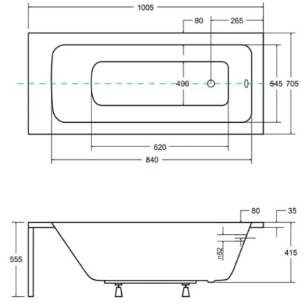 Besco Talia 100x70 (WAT-100-PK) Габаритні розміри