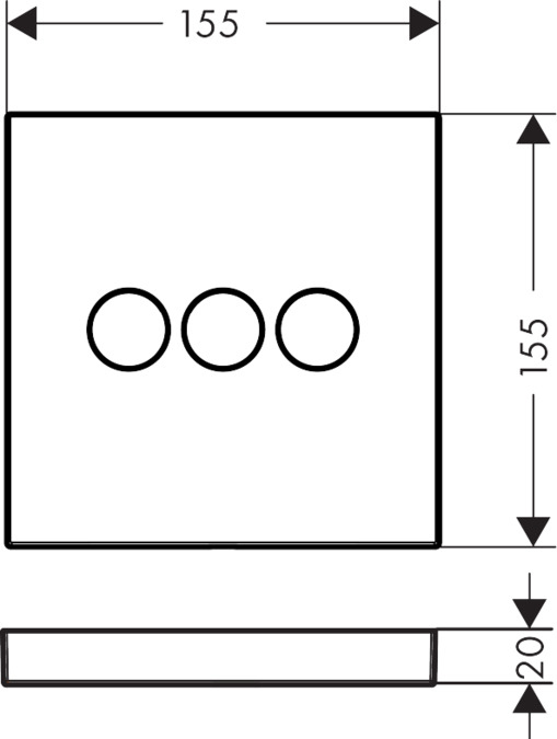 Hansgrohe ShowerSelect Polished Gold Optic 15764990 Габаритные размеры