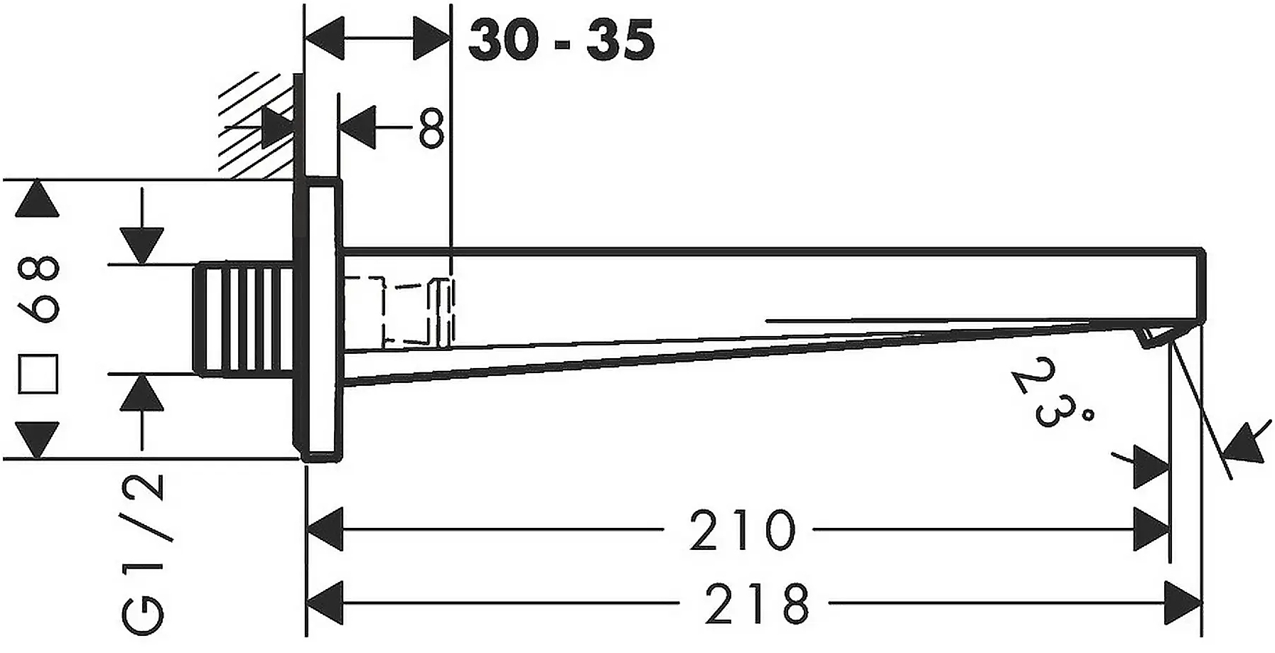 Hansgrohe Tecturis E Brushed Bronze 73410140 Габаритные размеры