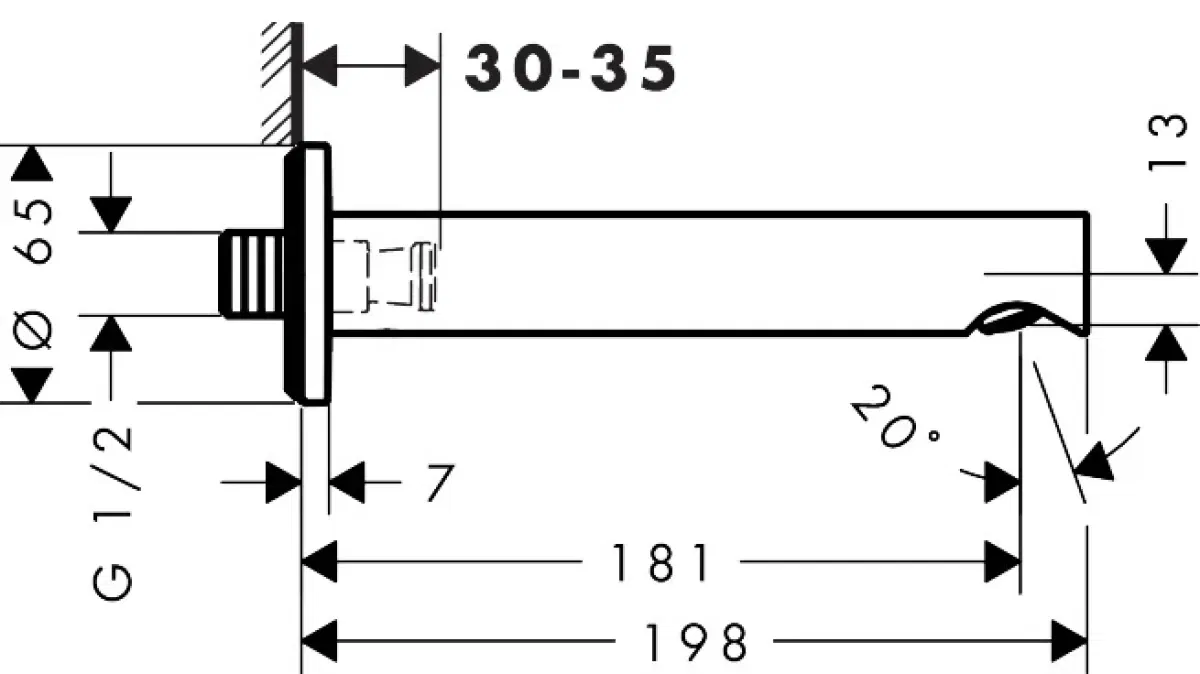Hansgrohe Zesis S Chrome 74410000 Габаритные размеры