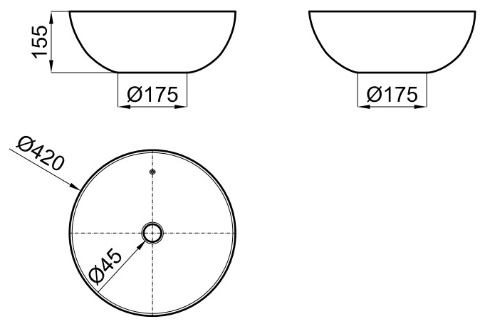 Noken Slender с переливом белый (100283408) Габаритные размеры