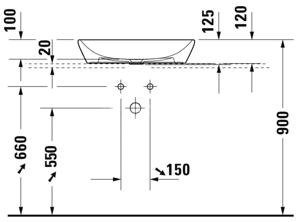 Duravit D-Neo 2372600070 Габаритные размеры
