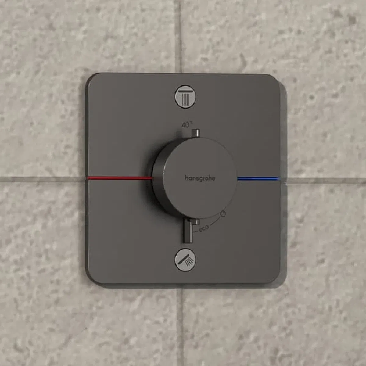 Зовнішня частина змішувача Hansgrohe ShowerSelect Comfort Q Brushed Black Chrome 15583340 ціна 61579 грн - фотографія 2