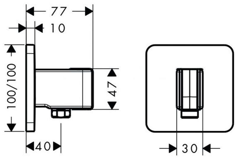 Axor Fixfit Porter Chrome 11626000 Габаритные размеры