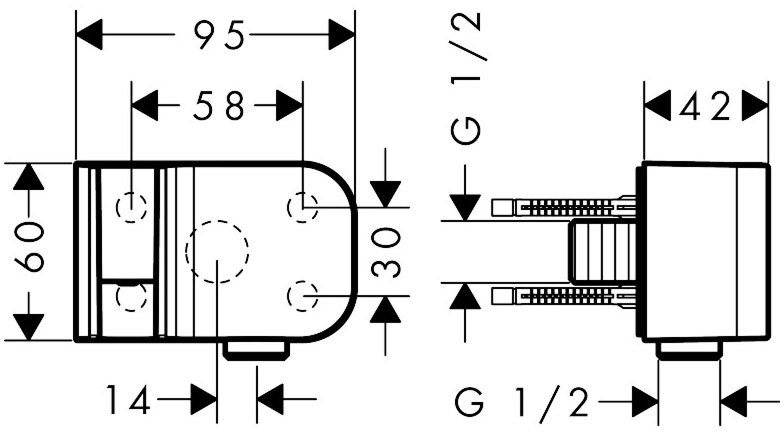 Axor One Matt Black 45723670 Габаритные размеры
