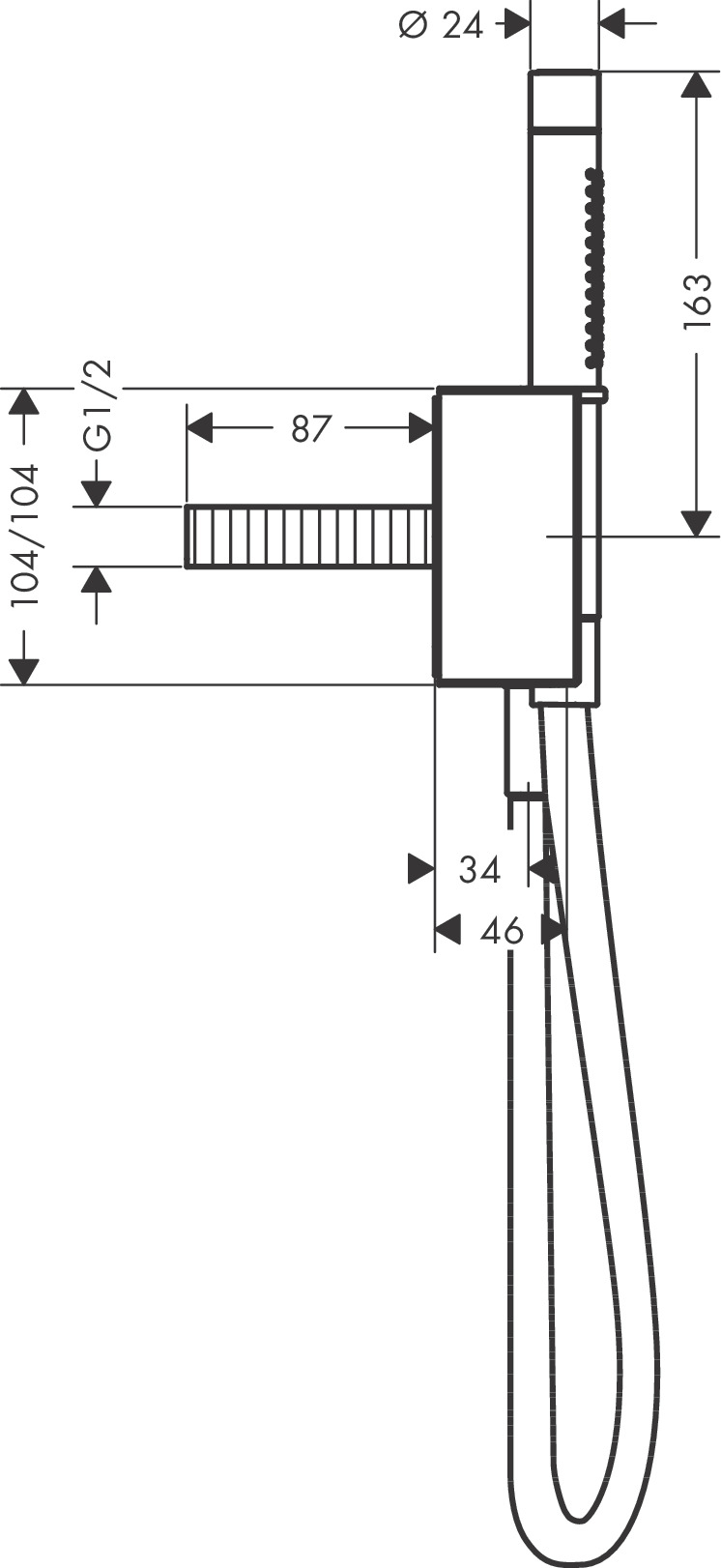 Axor Porter Edge 2jet Chrome 46520000 Габаритные размеры