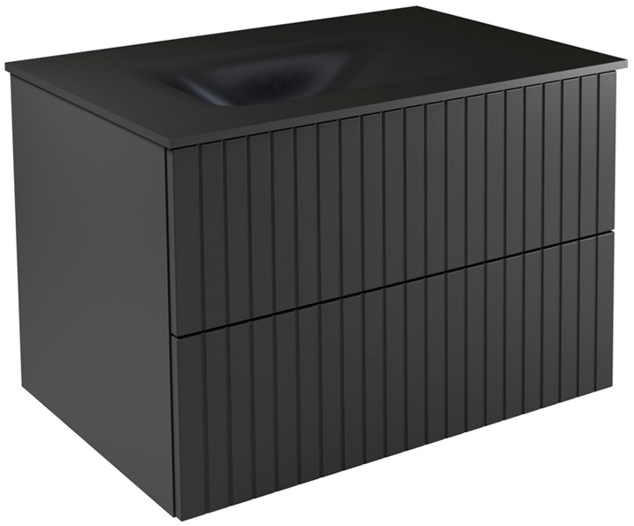 Тумба с умывальником Besco Akya Linea Gun (KAL-76-GGB) черный мат цена 49376 грн - фотография 2