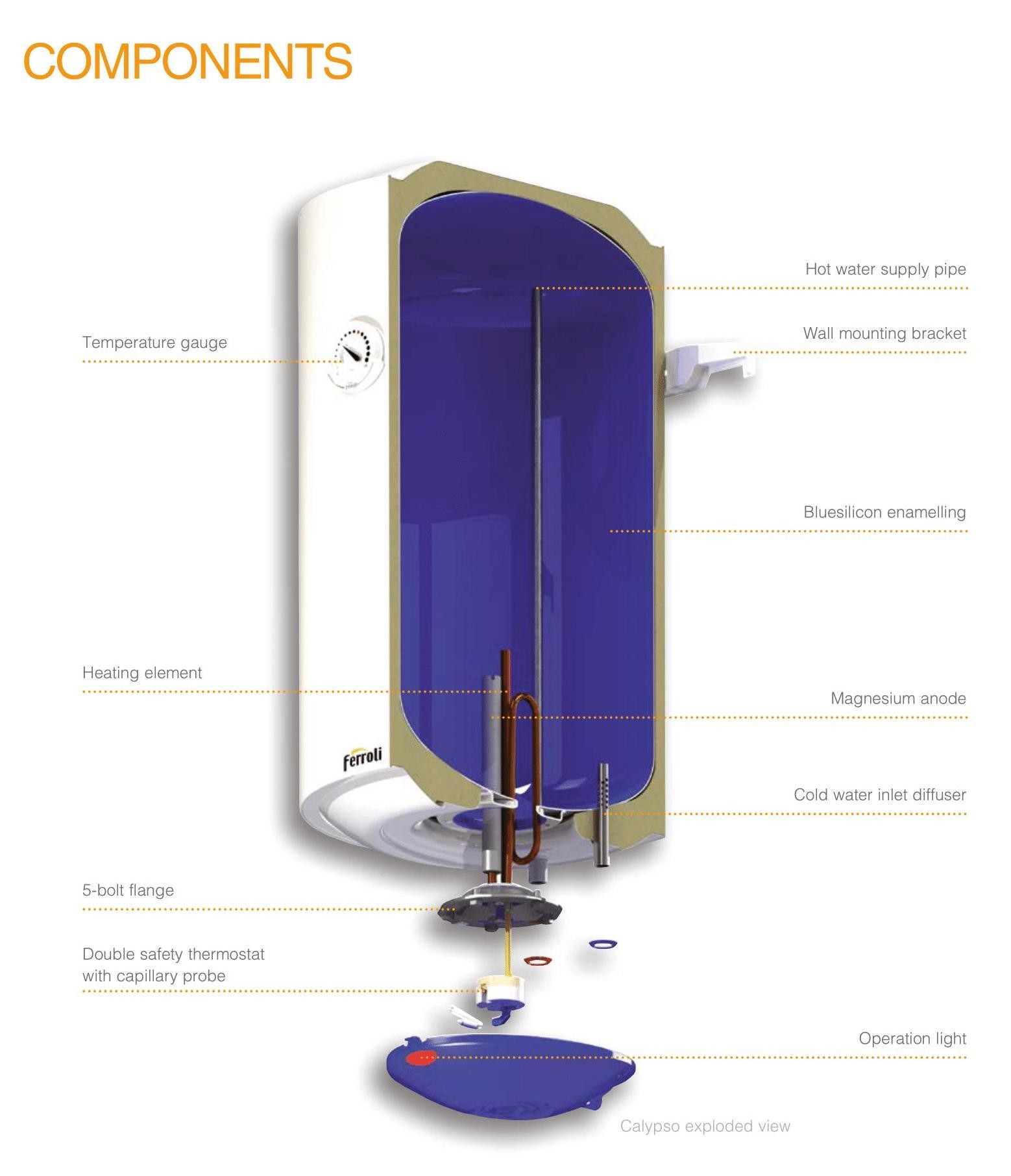 Бойлер Ferroli CALYPSO 50 VE цена 7500 грн - фотография 2