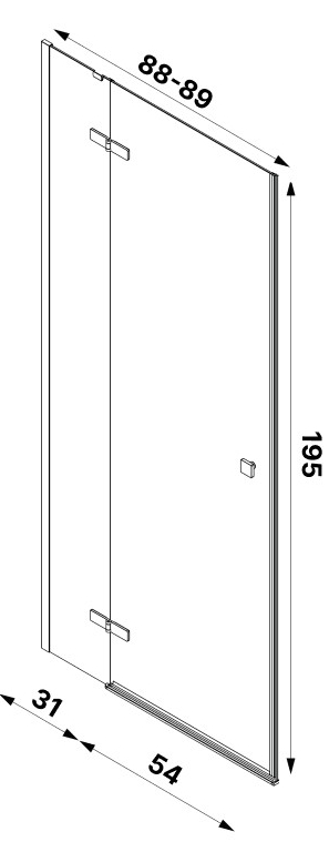 New Trendy Kalibra 90x195 (KAL-S0001-090U) Габаритні розміри