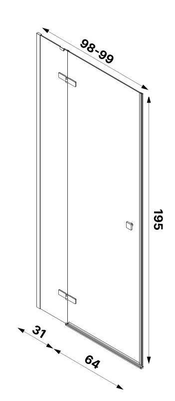 New Trendy Kalibra 100x195 (KAL-S0001-100U) Габаритные размеры