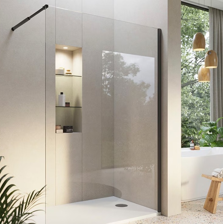 Душова стінка Krion Java TR 110 см, mat black (100313180) ціна 51420 грн - фотографія 2