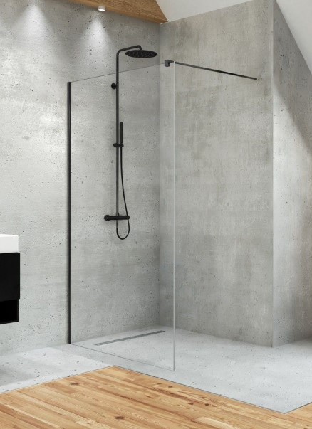 Душова стінка New Trendy Velio Black 120x200 (D-0145B) ціна 23587 грн - фотографія 2