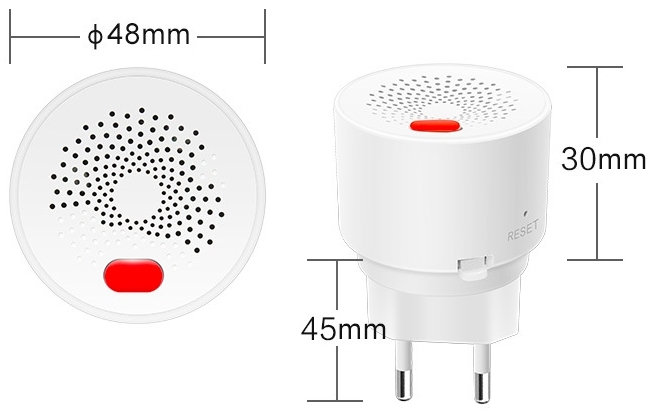 Tervix Pro Line ZigBee Gas Sensor V2 (417122) Габаритные размеры