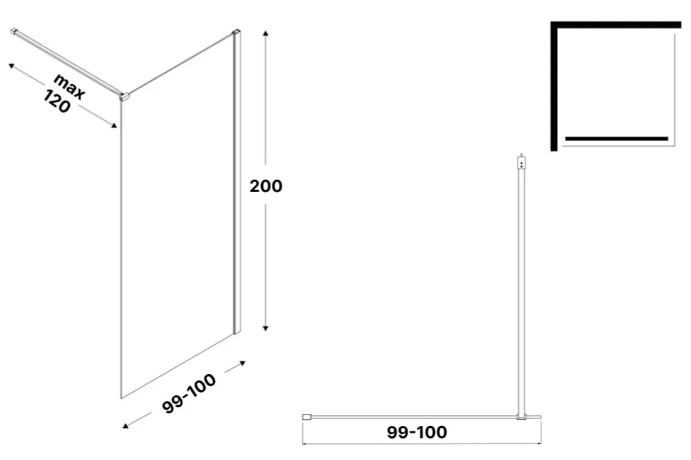 New Trendy Velio 100x200 (D-0135B) Габаритні розміри
