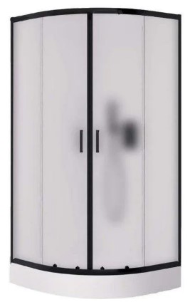 Душевая кабина New Trendy Suvia Black 2D R55 90x90x190 (K-5124) стекло сатин