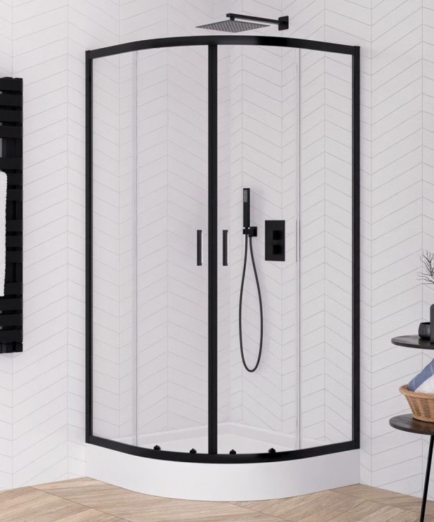 Душова кабіна New Trendy Suvia Black 2D R55 90x90x190 (K-5116) ціна 19180 грн - фотографія 2