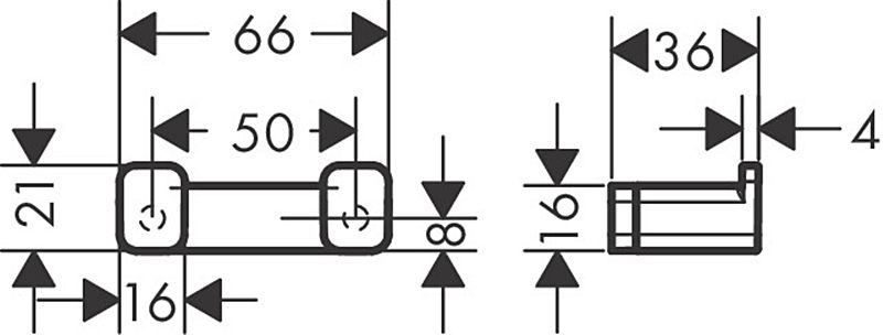 Hansgrohe AddStoris 3.6 х1.6 x 6.6 см Matt White 41755700 Габаритні розміри