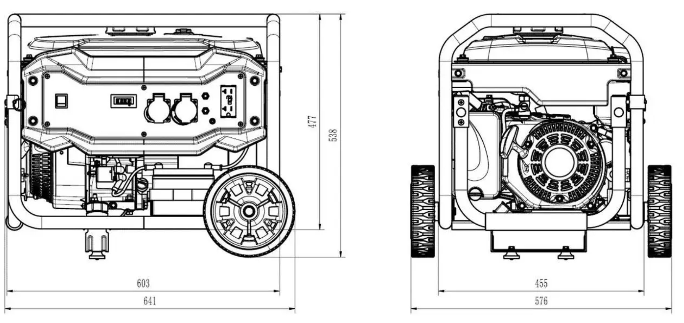 Genergy Limited 5000 V2, 4.5кВт (240087090) Габаритные размеры