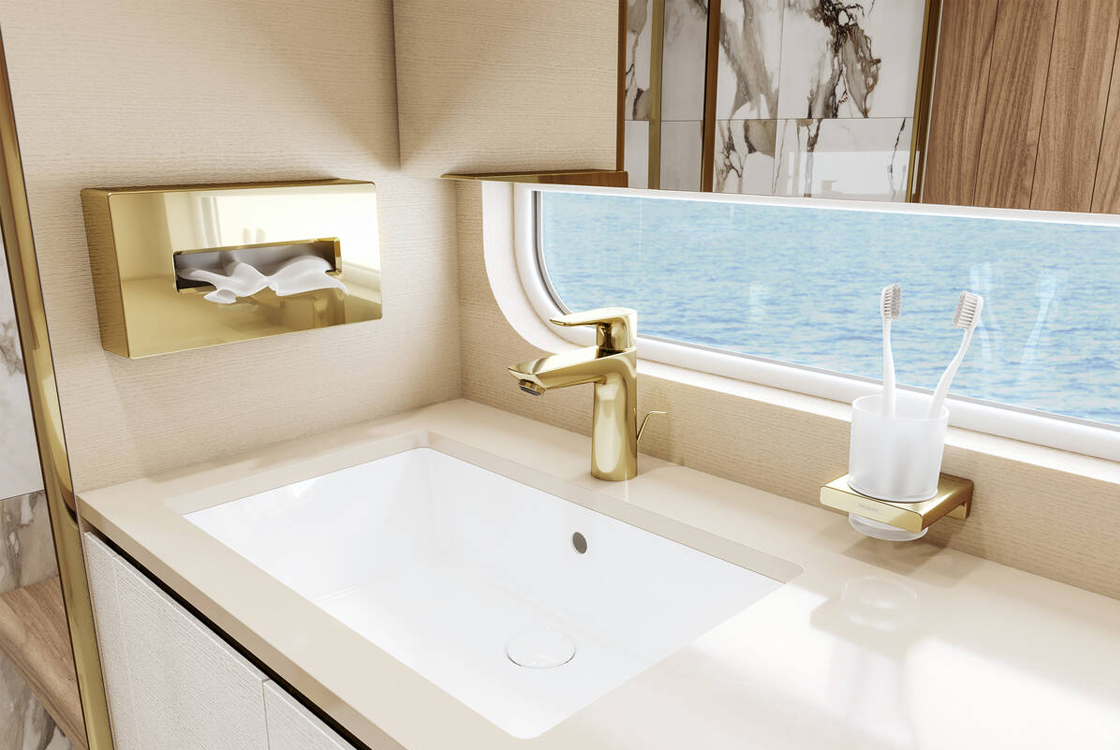 Диспенсер для салфеток Hansgrohe AddStoris 6.2x14.5x25.5 см Polished Gold Optic 41774990 цена 4594 грн - фотография 2