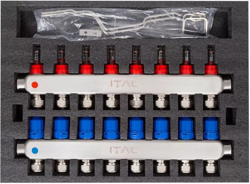 в продажу Колектор із витратомірами ITAL HC1-08 x 3/4"Ek, нержавіюча сталь - фото 3