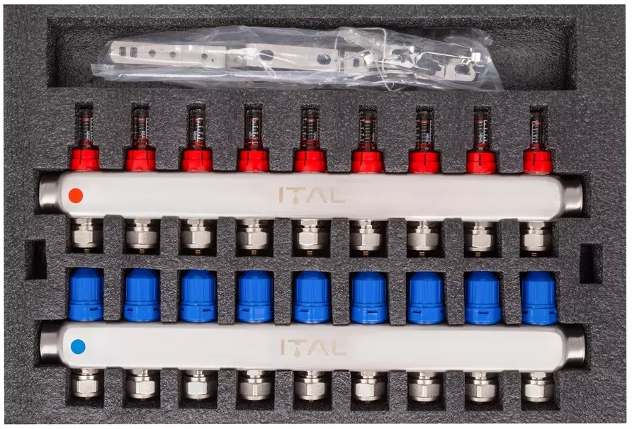 в продажу Колектор із витратомірами ITAL HC1-09 x 3/4"Ek, нержавіюча сталь - фото 3