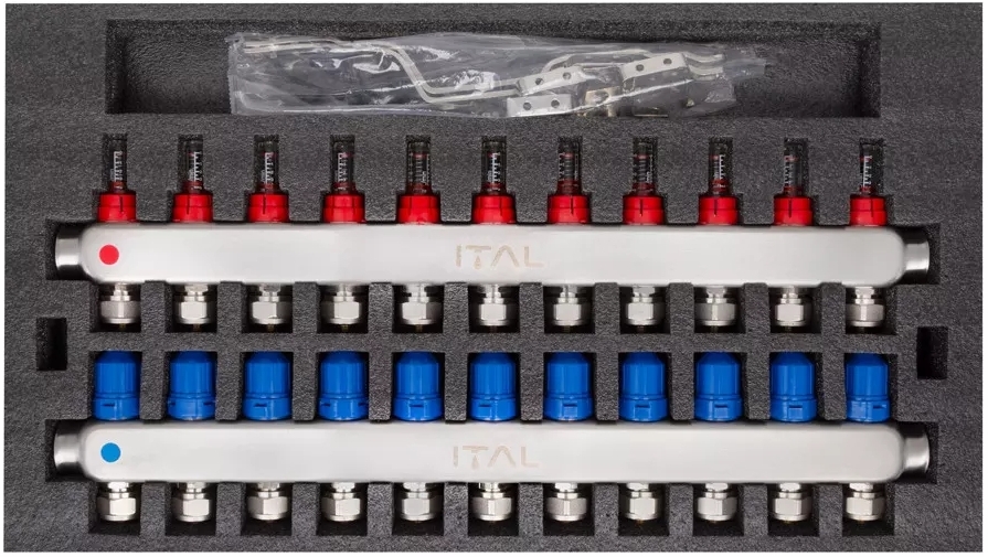 в продажу Колектор із витратомірами ITAL HC1-12 x 3/4"Ek, нержавіюча сталь - фото 3