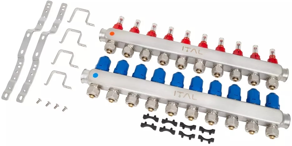 в продажу Колектор із витратомірами ITAL HC1-10 x 3/4"Ek, нержавіюча сталь - фото 3