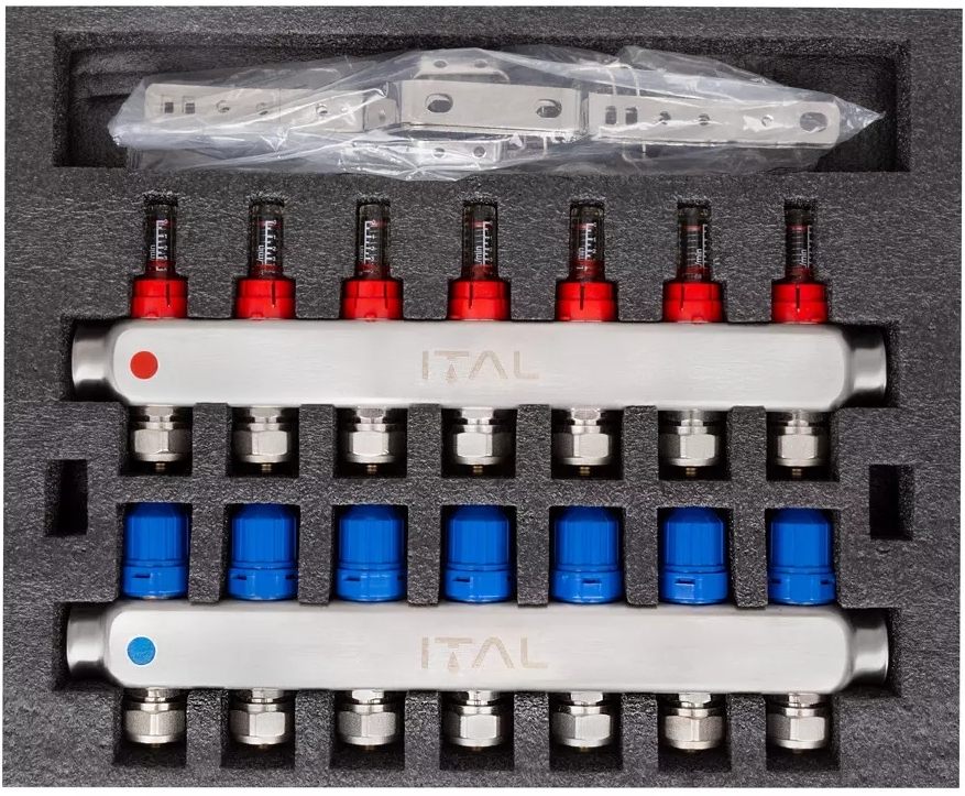 в продажу Колектор із витратомірами ITAL HC1-07 x 3/4"Ek, нержавіюча сталь - фото 3