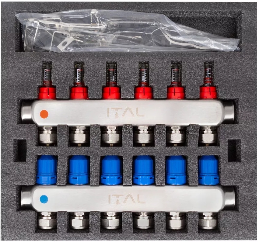 в продажу Колектор із витратомірами ITAL HC1-06 x 3/4"Ek, нержавіюча сталь - фото 3