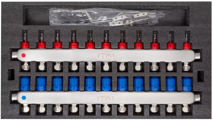 в продажу Колектор із витратомірами ITAL HC1-11 x 3/4"Ek, нержавіюча сталь - фото 3