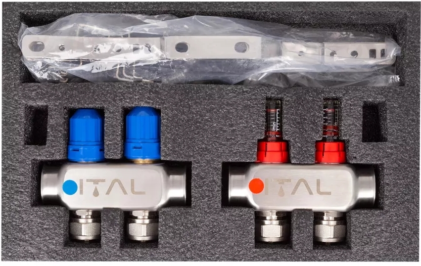 в продажу Колектор із витратомірами ITAL HC1-02 x 3/4"Ek, нержавіюча сталь - фото 3