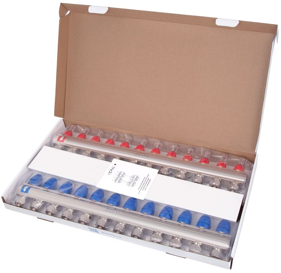 в продажу Колектор із витратомірами ITAL IT12-H2001 1"-3/4", євроконус, латунь - фото 3