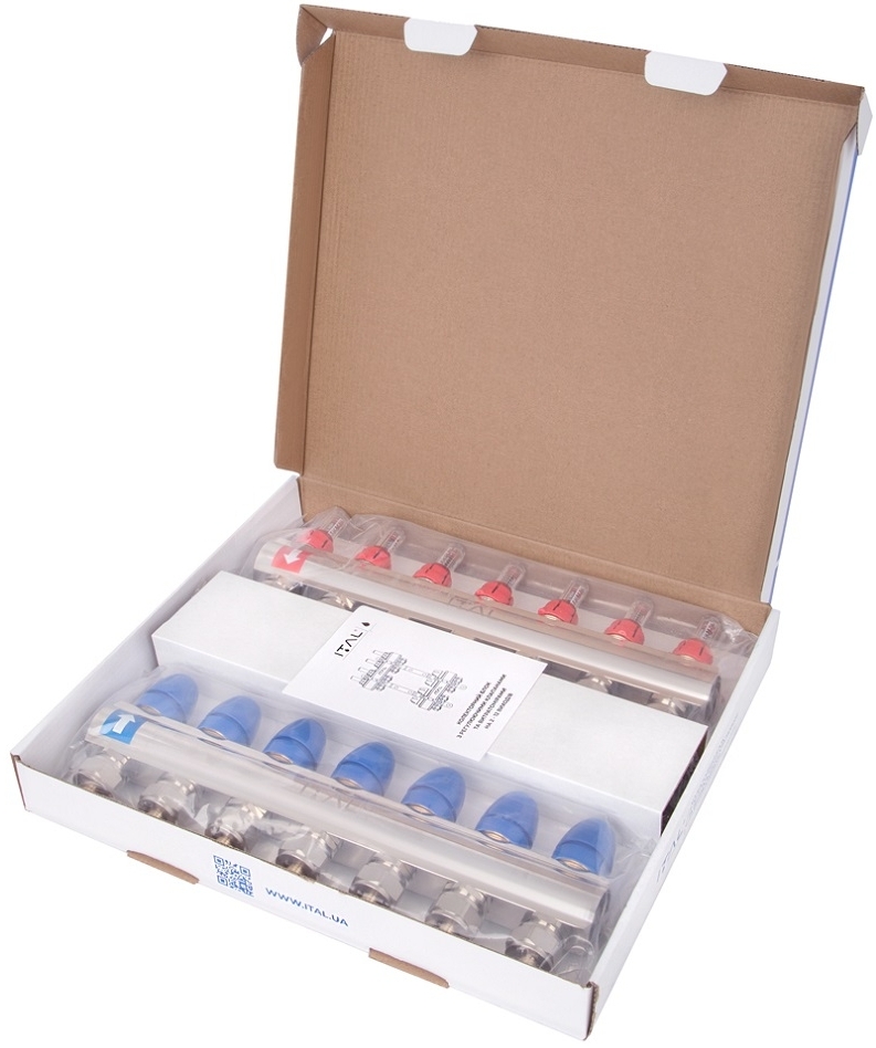 в продажу Колектор із витратомірами ITAL IT07-H2001 1"-3/4", євроконус, латунь - фото 3