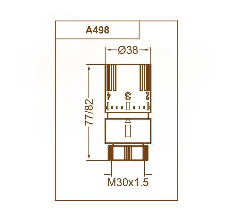 Carlo Poletti A498 М30х1,5 Chrome (A49800B) уценка Габаритные размеры
