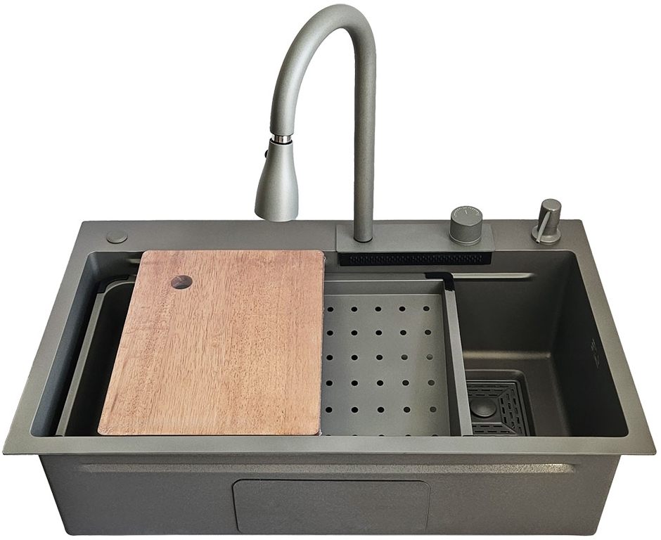 ITAL 7545-GC, Profi 750x450x215мм, со смесителем, серый