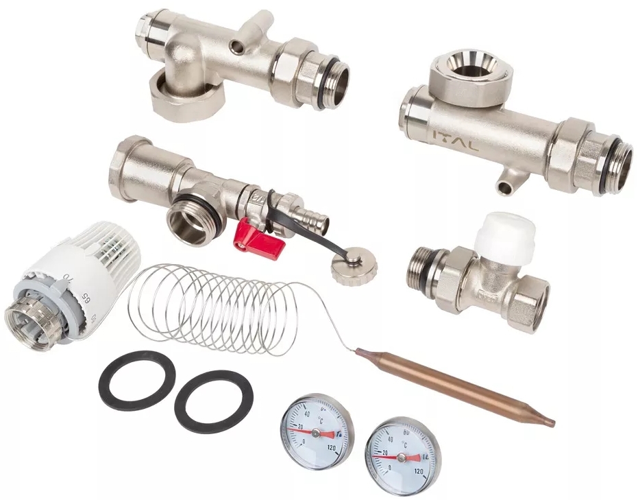 Насосно-смесительный узел ITAL MG1-A 1"x3/4" терм. клапан прямой, без насоса цена 3440 грн - фотография 2