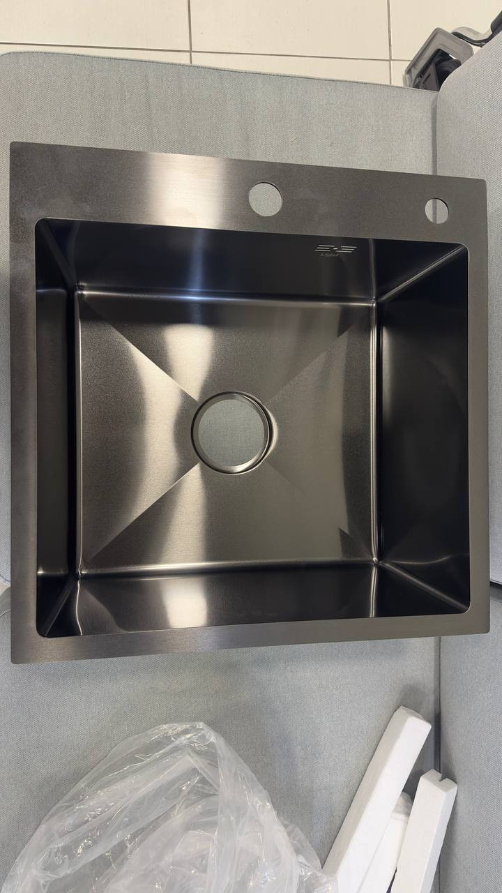 Кухонна мийка Lidz Handmade H5050B 3,0/0,8 мм Brushed Black PVD (LDH5050BPVD43619) уцінка ціна 1511 грн - фотографія 2