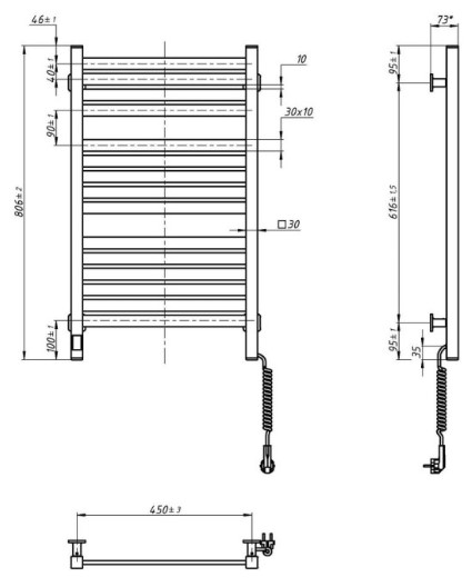 Navin Авангард X 480x800 Sensor з WI-FI, правобічна (12-272055-4880) Габаритні розміри