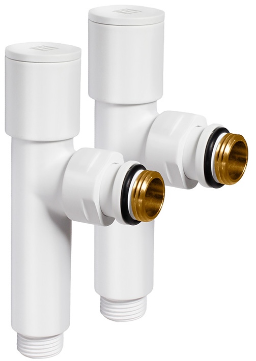 Комплект дизайн кранов Ideale Dante 1/2"x1/2" белый цена 1623 грн - фотография 2