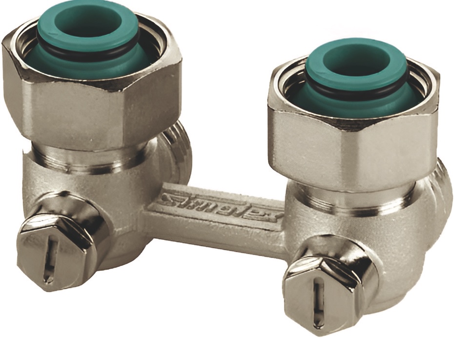 Вузол нижнього підключення Simplex тип E2/50 кутовий, 3/4"x3/4" (F10016)