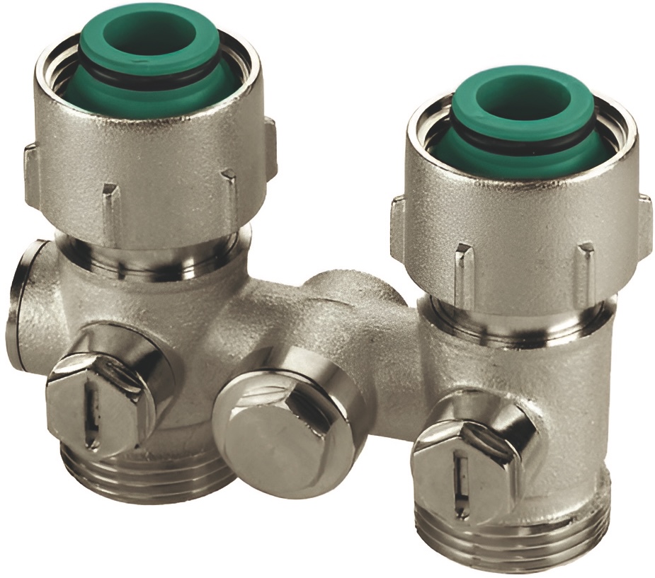 Вузол нижнього підключення Simplex тип D2/50 прямий з байпасом 3/4"x3/4" (F10005)