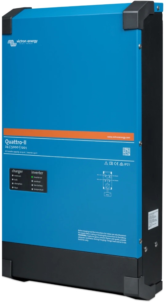 Інвертор гібридний Victron Energy Quattro-II 24/5000/120-50/50 (QUA242505010) ціна 135941 грн - фотографія 2