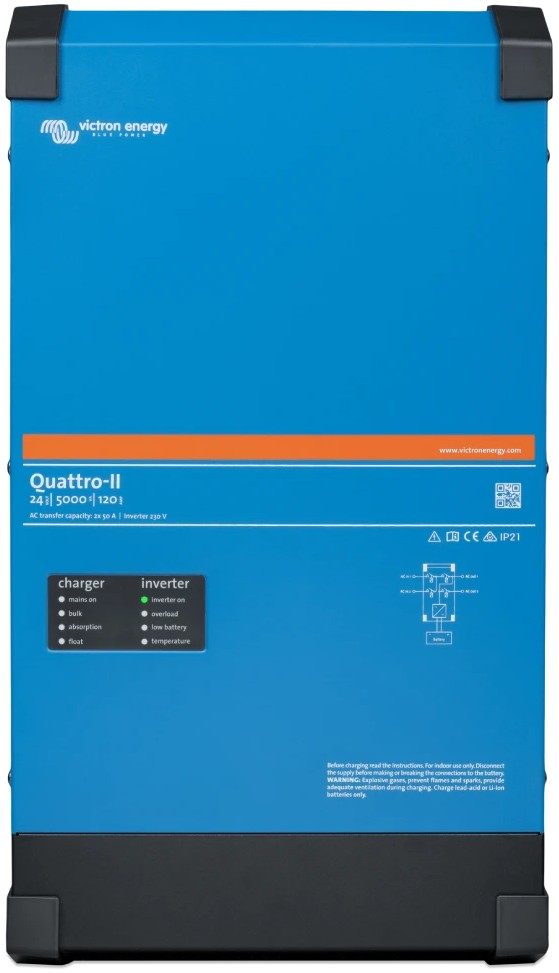 Інвертор гібридний Victron Energy Quattro-II 24/5000/120-50/50 (QUA242505010)
