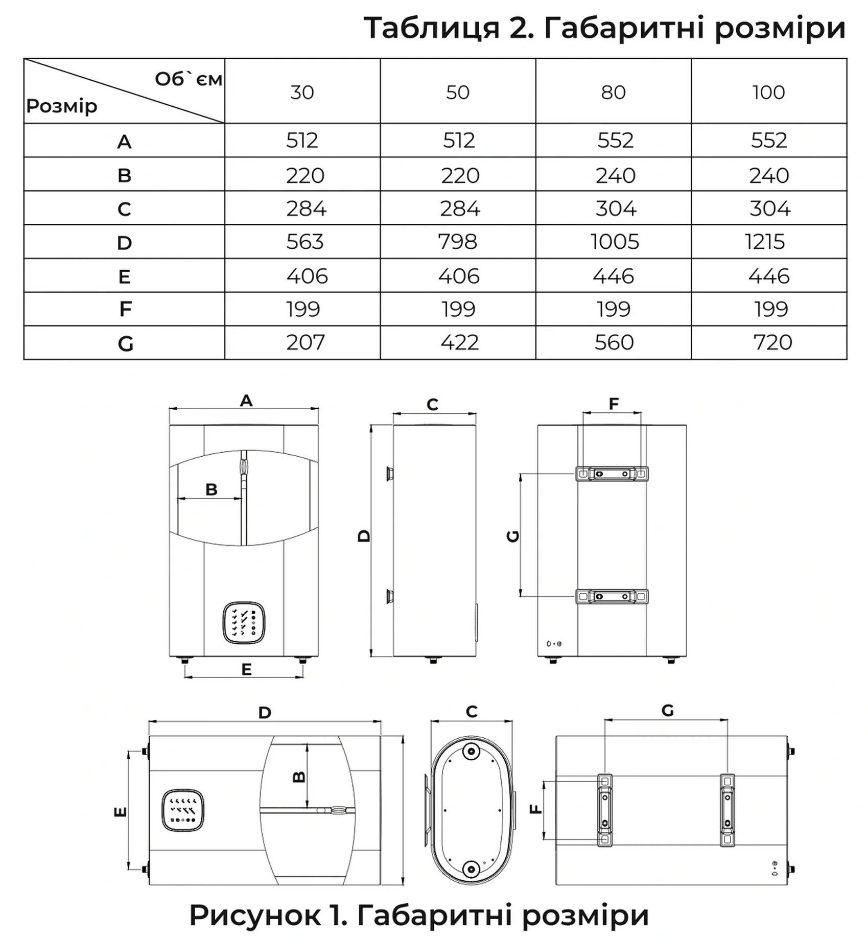 Fudo Galaxy FDG-80L Габаритні розміри