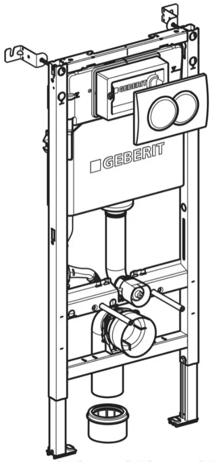 Установка для унитаза Geberit DuofixBasic 458.133.21.3 c клавишей Delta01 цена 7998 грн - фотография 2